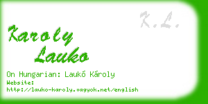 karoly lauko business card